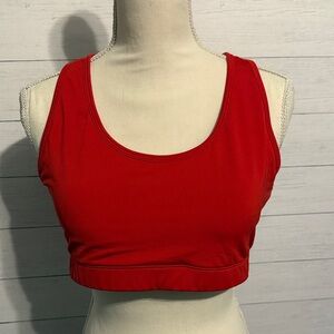 Women's ZYIA Red Scoop Sports Bra with Supportive Elastic Band